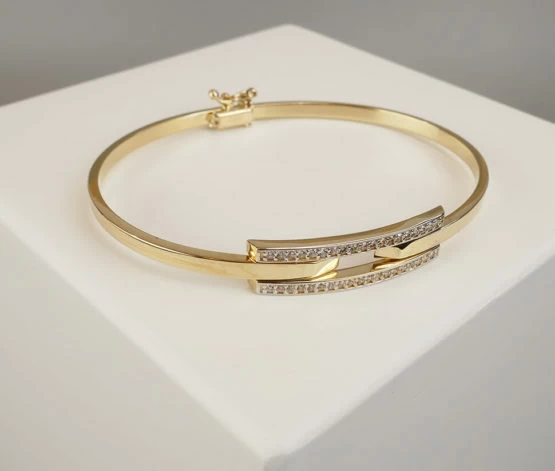 Gouden zirkonia slavenarmband