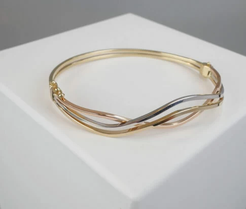 Tricolor gouden slavenarmband