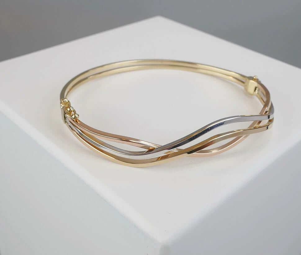 Tricolor gouden slavenarmband