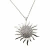 Wit gouden collier en zirkonia zonnehanger