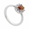 Wit gouden diamanten ring met citrien