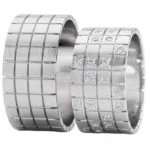 Wit Gouden Fantasie Trouwringen Met Diamanten