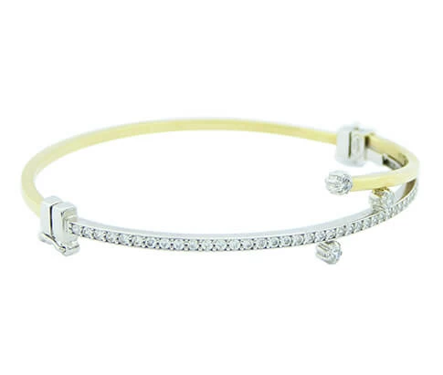 Bicolor slavenarmband met zirkonia