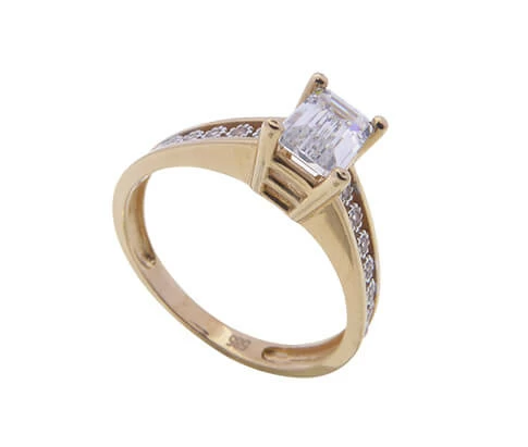 Rosé gouden ring met Swarovski zirconia