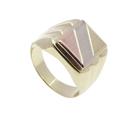 Tricolor gouden zegelring