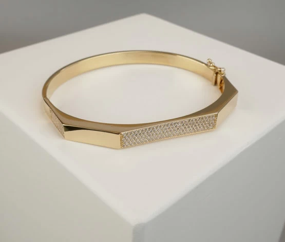 14 karaat geel gouden zirkonia armband 14 karaat geel gouden zirkonia armband