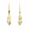 Christian Design oorhangers gerhodineerd met zirkonia goud