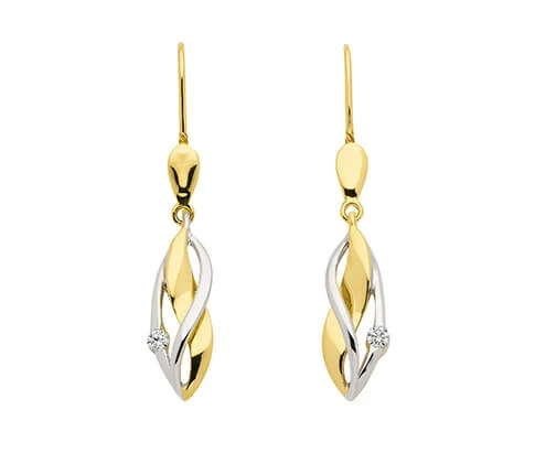 Christian Design oorhangers gerhodineerd met zirkonia goud