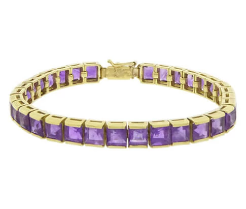 Geel gouden armband met amethist