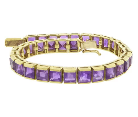 Geel gouden armband met amethist