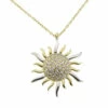 Gouden collier en zirkonia zonnehanger