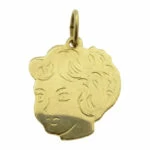 Gouden Meisjes Hoofd Hanger