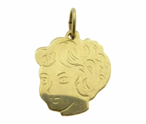 Gouden meisjes hoofd hanger