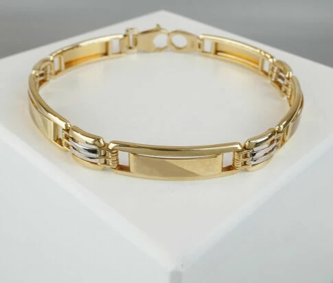 14 karaats heren bicolor armband