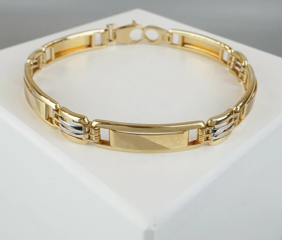 14 karaats heren bicolor armband
