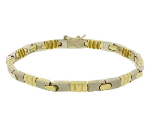 Bicolor schakelarmband speciaal motief