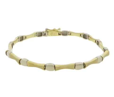 Christian schakelarmband bicolor