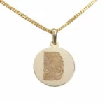 Geel gouden fingerprint hanger Geel gouden fingerprint hanger