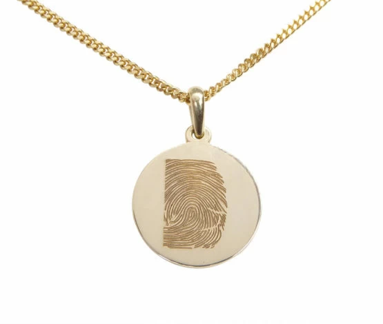 Geel gouden fingerprint hanger Geel gouden fingerprint hanger