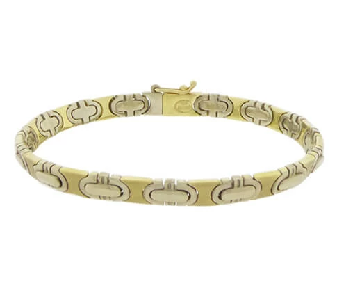 Gouden Christian bicolor schakelarmband
