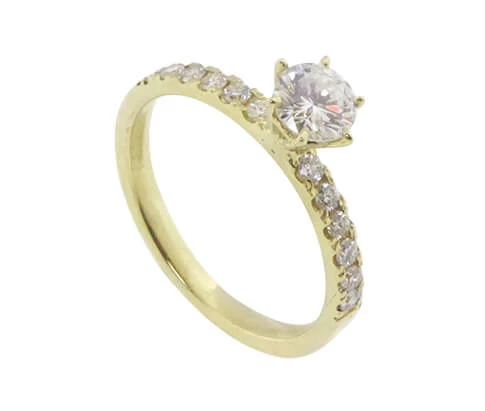 Gouden verlovingsring met diamanten