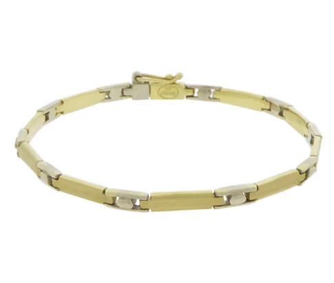 Schakelarmband gouden bicolor Christian