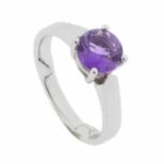 Wit gouden ring met solitair amethyst Wit gouden ring met solitair amethyst
