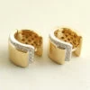 18 karaat geel gouden diamanten oorbellen