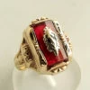 Geel gouden ring met carneool