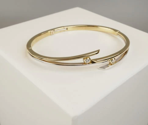 Wit en geel gouden Christian slavenarmband