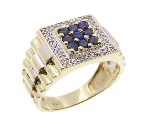 Bicolor gouden heren ring