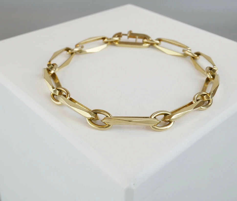 Geel gouden closed forever schakel armband