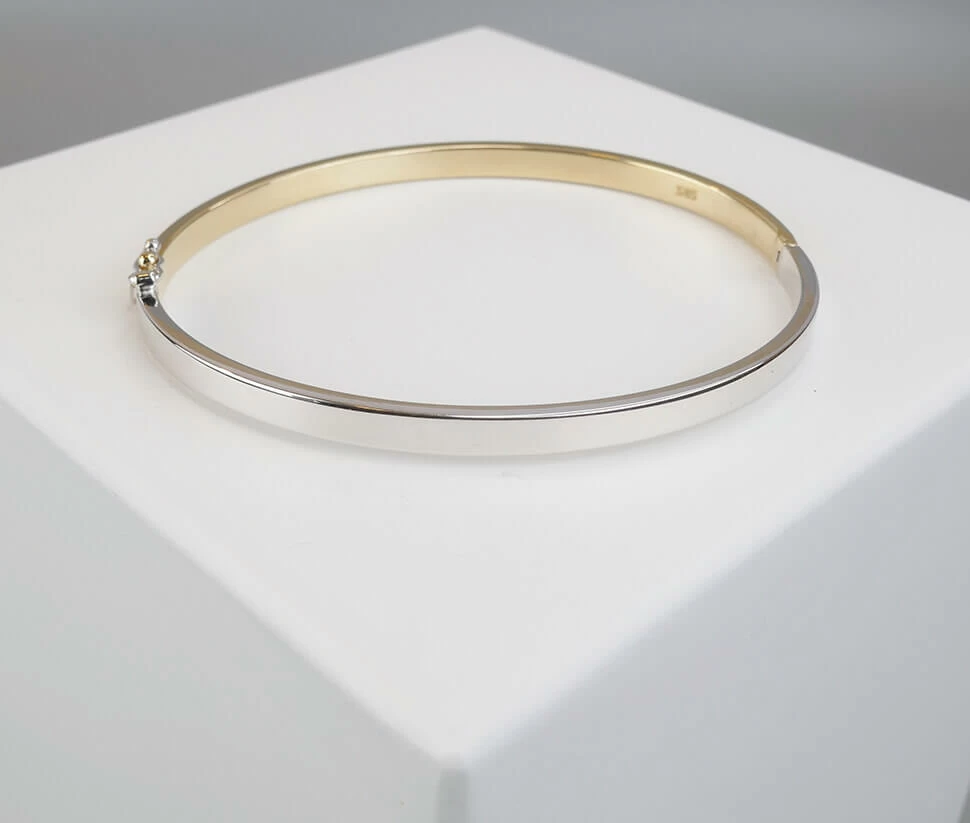 Gouden bicolor Christian slavenarmband