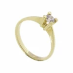 14 karaat gouden solitair zirkonia ring