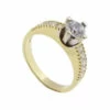 14 karaats bicolor gouden zirkonia ring