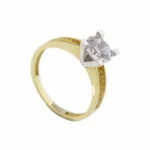 14 karaats gouden bicolor zirkonia ring