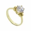 14 karaats gouden ring solitair met zirkonia