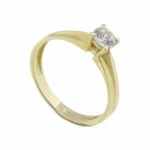 14 karaats solitair ring met zirkonia 14 karaats solitair ring met zirkonia