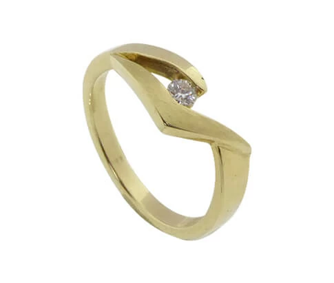 Atelier Christian geel gouden ring met diamant