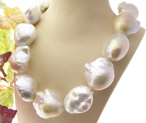 Barok parel collier met zoutzee parels