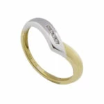 Bicolor slag ring met briljanten Bicolor slag ring met briljanten