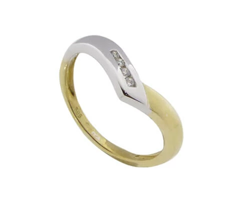 Bicolor slag ring met briljanten