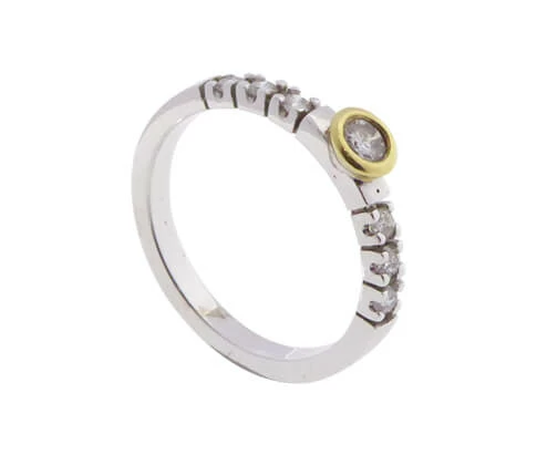 Christian bicolor gouden ring met diamanten