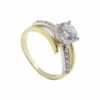 Christian bicolor gouden twist ring met zirkonia