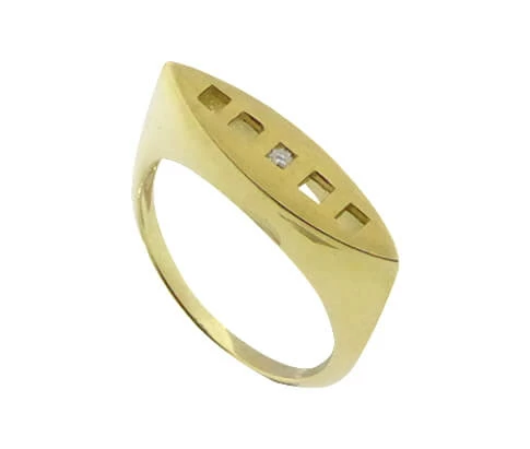 Christian geel gouden ring met 1 diamant