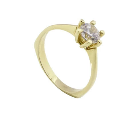 Christian gouden ring solitair met zirkonia