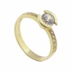 Christian ring geel goud met zirkonia