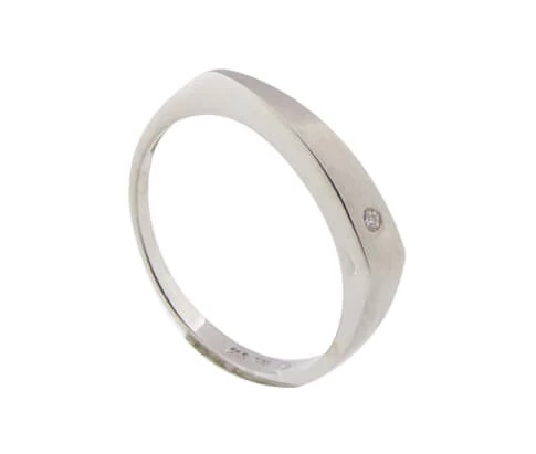 Christian wit goud ring met 1 diamant