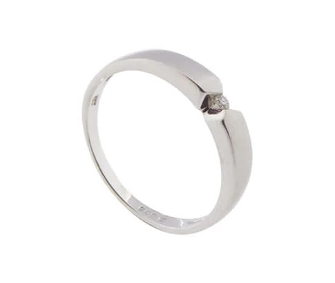 Christian wit gouden ring met 1 diamant