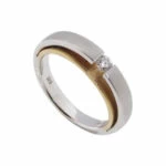 Christian wit en ros&eacute; gouden ring met diamant